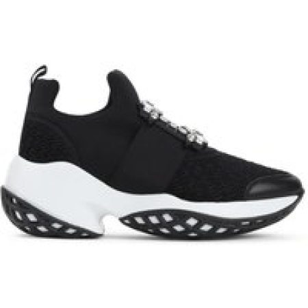 Roger Vivier Low-Top Sneakers - Crystal-Embellished Black Slip-On Sneakers in zwart