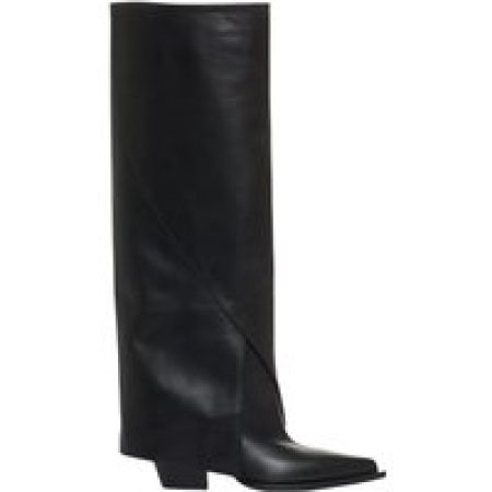 Elena Iachi Boots - Black Turn-Up Texan Boot in zwart