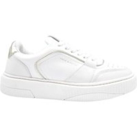 Voile Blanche Low-Top Sneakers - Platinum White Sneakers With Metallic Accent in wit