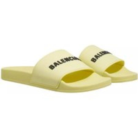 Balenciaga Sandalen - Pool Slide Rubb. Logo in geel