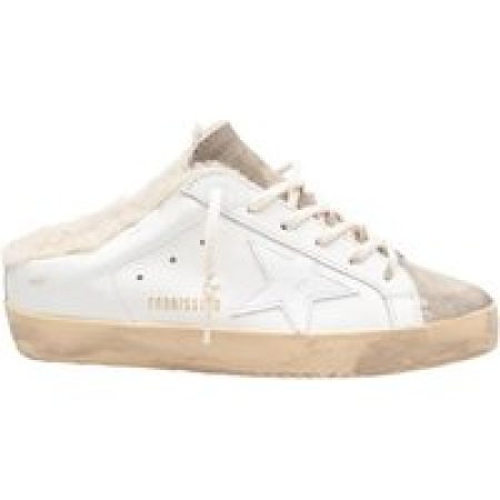 Golden Goose Low-Top Sneakers - Sneakers Super Star Leather Sabot White And Taupe in wit