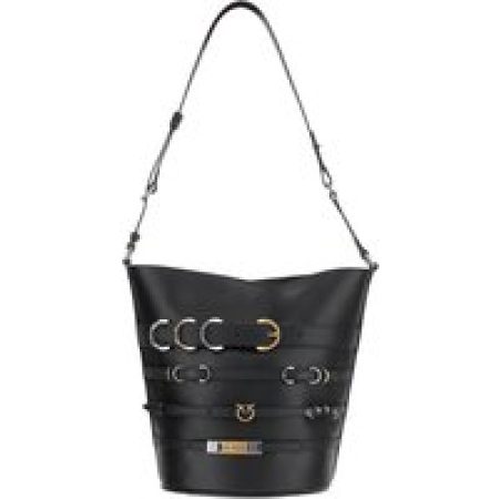 Pinko Hobo bags - Leather Shoulder Bag With Straps in zwart
