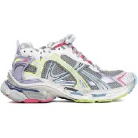 Balenciaga Low-Top Sneakers - Multi-Layered Grey Mesh Sneakers With Vibrant Acce in meerkleurig