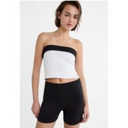 Stradivarius Sportieve hotpants met omgeslagen taille  Zwart XS