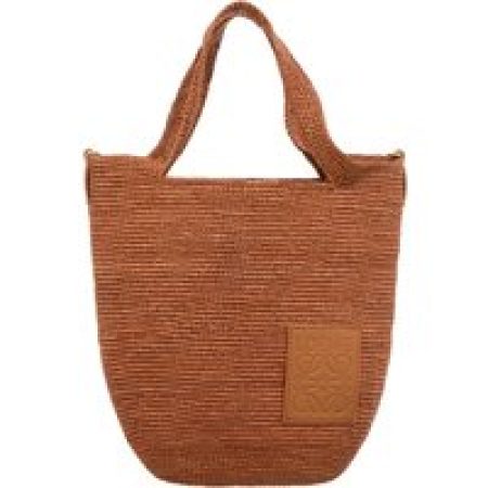 Loewe Totes - Mini Slit Bag In Raffia And Calfskin in bruin