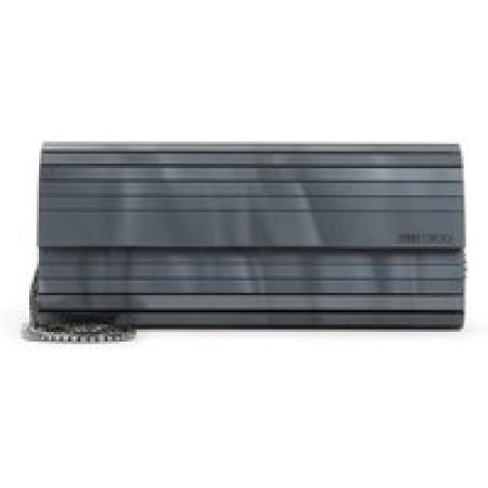 Jimmy Choo Clutches - Metallic Pearl And Leather Clutch With Chain Strap in staalgrijs