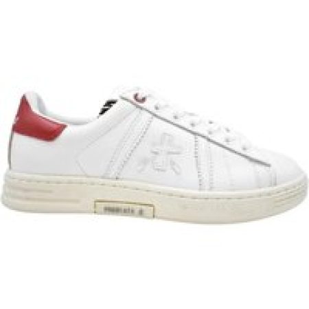 Premiata Low-Top Sneakers - Leather Sneakers With Contrasting Detail in wit
