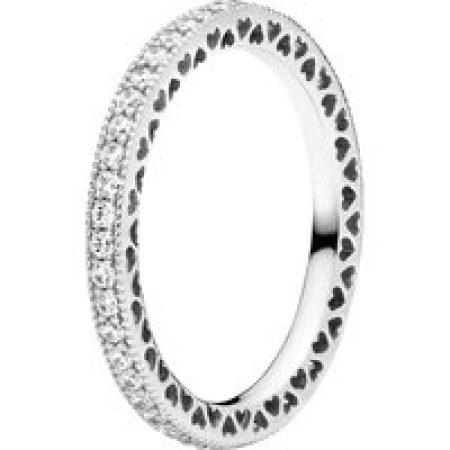 Pandora Ringen - Sparkle & Hearts Ring in silver