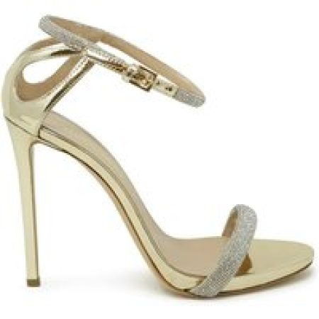 Ninalilou Sandalen - Gold Leather Sandals With Swarovski in goud