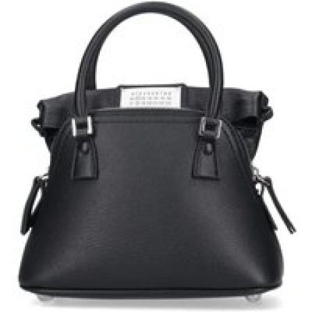 Maison Margiela Hobo bags - Structured Textured Leather Shoulder Bag in zwart