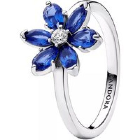 Pandora Ringen - Herbarium cluster sterling silver ring with prince in blue