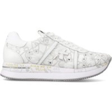 Premiata Low-Top Sneakers - White Lasered Leather Conny Sneakers in wit