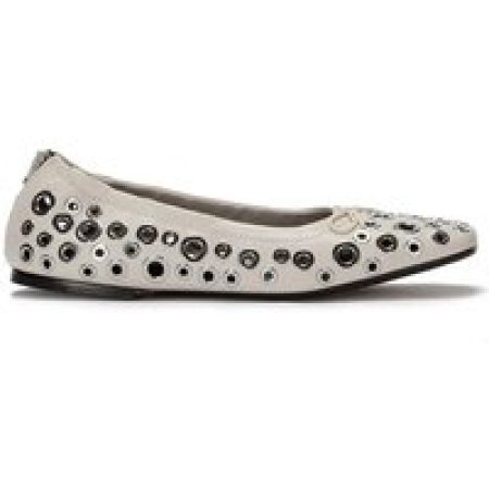 - Leather Ballerinas With Eyelets in wit