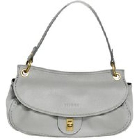 Plinio Visona' Hobo bags - Hammered Leather Grey Shoulder Bag in grijs