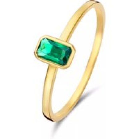 Isabel Bernard Ringen - Isabel Bernard Baguette damen Ring 585 Gold IB3300 in green