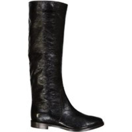 sergio rossi Boots - Leather Boots With Patent Finish in zwart