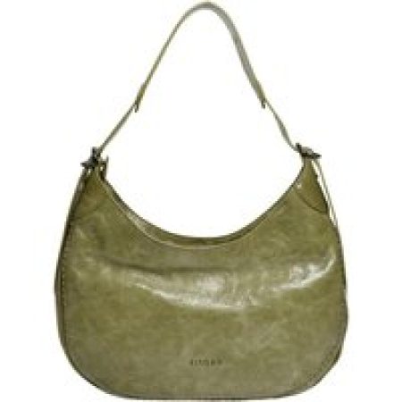 Plinio Visona' Hobo bags - Olive Green Naplack Half-Moon Bag in groen