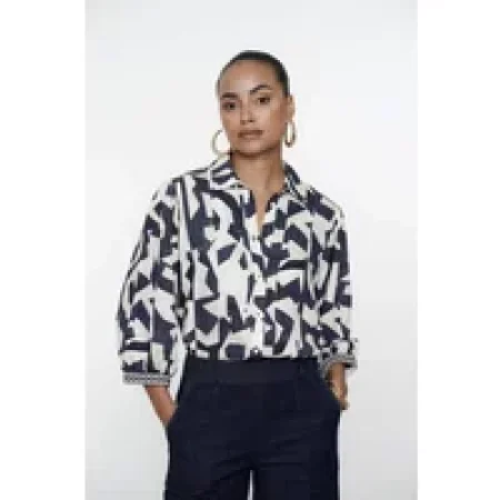 Geisha 53200-20 blouse navy print