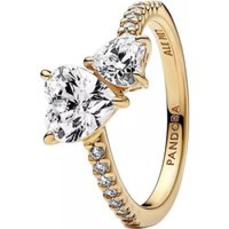 Pandora Ringen - Double Heart Sparkling in gold