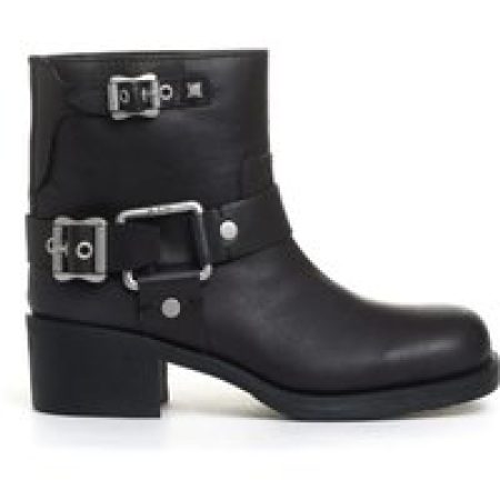 Ash Boots - Ankle-High Biker Boots With Buckle Detail in zwart