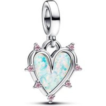 Pandora Charms - Friendship Opalescent Double Dangle Charm in pink