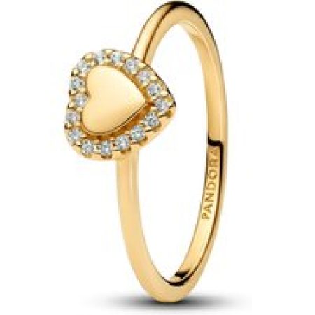 Pandora Ringen - Engravable Heart Halo Ring in gold