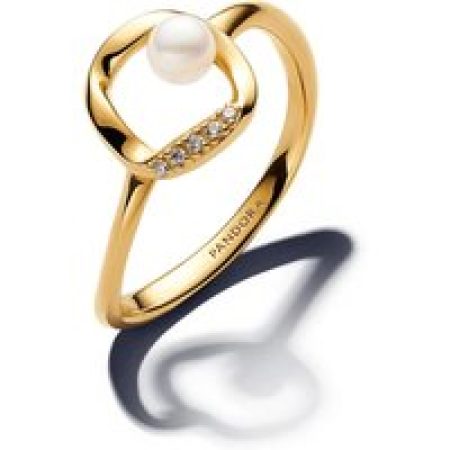 Pandora Ringen - Pavé Circle & Treated Freshwater Cultured Pearl Ri in gold