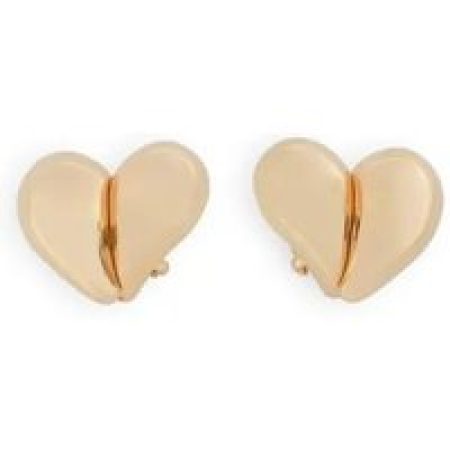 Bottega Veneta Oorbellen - Heart-Shaped Sterling Silver Earrings With Polishe in gold