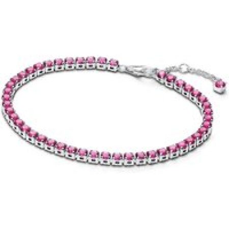 Pandora Armbanden - Sparkling Pink Tennis Bracelet in silver