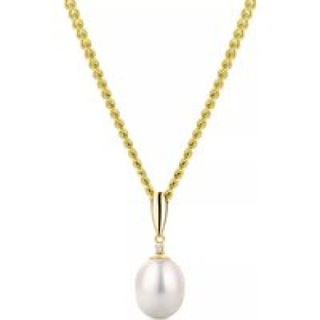 BELORO Charms - (14K) Pearl Pendant With Cubic Zirconia in gold