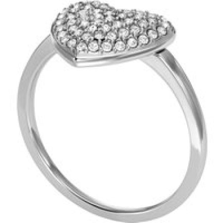 Fossil Ringen - Sadie Glitz Heart Stainless Steel Center Focal in silver