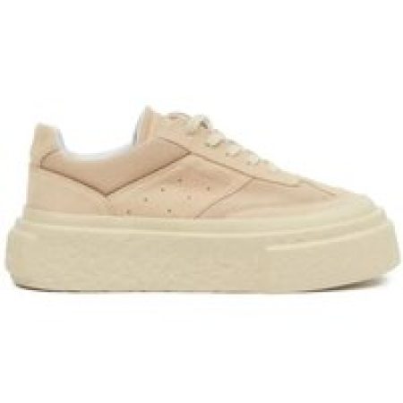 MM6 Maison Margiela Low-Top Sneakers - Beige Calf Leather And Suede Sneakers in beige