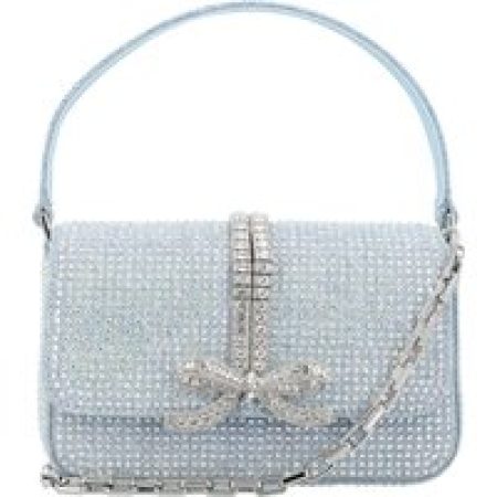 self-portrait Totes & shoppers - BLUE RHINESTONE DENIM SHOULDER BAG in blauw