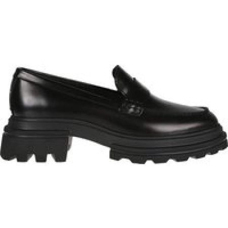 Hogan Loafers - HOGAN Black leather H674 loafers in zwart