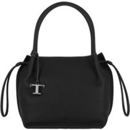 Tod's Bucket bags - Structured Black Pebbled Leather Bucket Bag in zwart
