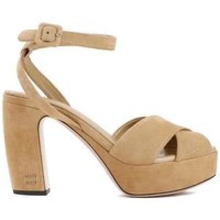 Miu Miu Sandalen - Ecru Suede Sandals in bruin