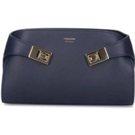 Salvatore Ferragamo Hobo bags - Mini Crossbody Bag With Gold Gancini Buckle in blauw