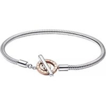 Pandora Armbanden - Signature T-Verschluss Schlangen-Gliederarmband in silver