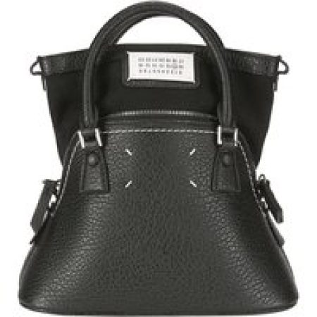 Maison Margiela Crossbody bags - Black Leather Handbag With Dual Handles in zwart