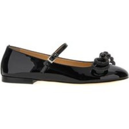 - 'Double Bow' Ballet Flats in zwart