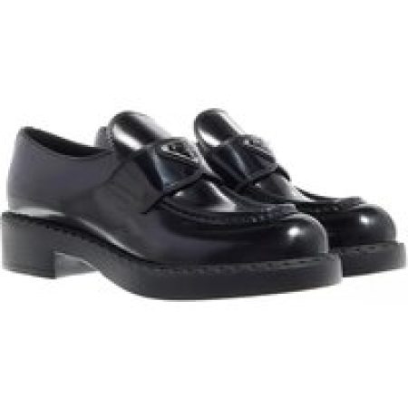 Prada Loafers & ballerina schoenen - Brushed Leather Loafers in zwart