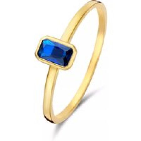 Isabel Bernard Ringen - Baguette Nila 585 Gold Ring in blue