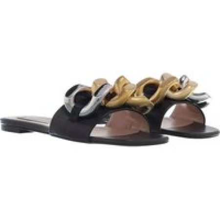 Stella McCartney Slippers - Flat Falabella-Slides in zwart