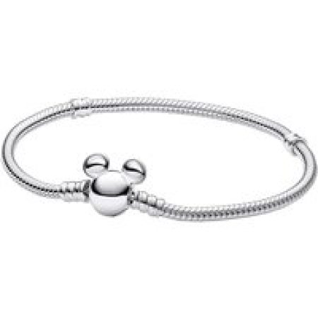 Pandora Armbanden - Disney snake chain sterling silver bracelet with M in silver