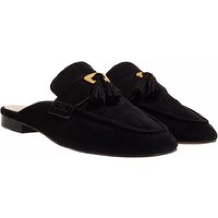 Coccinelle Slippers - Loafer Open Back Suede Leather in zwart