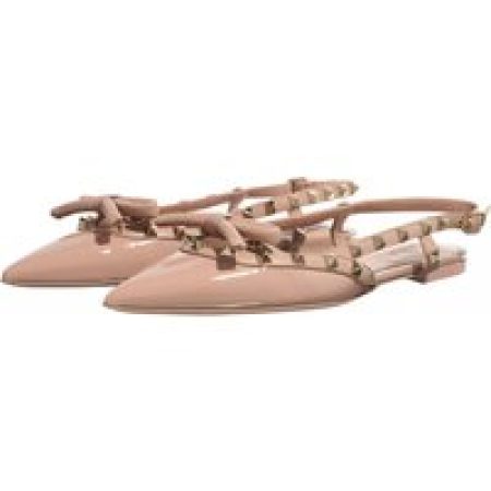 Valentino Garavani Loafers & ballerina schoenen - Rockstud Bow T.05 Ballerina in poeder roze