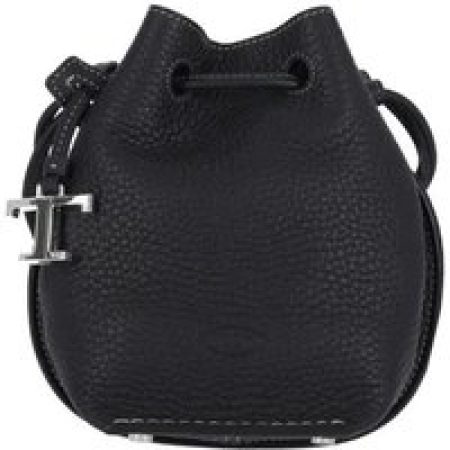 Tod's Bucket bags - Micro Bucket Bag In Textured Black Leather in zwart