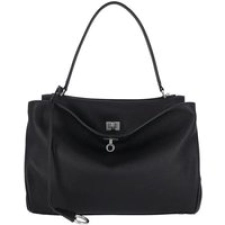 Balenciaga Hobo bags - Textured Black Calfskin Shoulder Bag in zwart