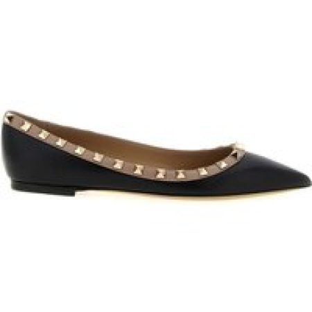 - 'Rockstud' Ballet Flats in zwart