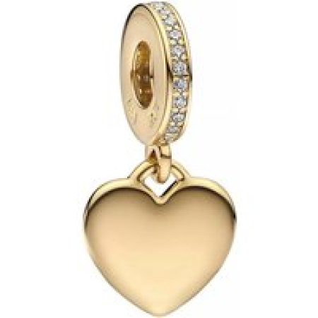 Pandora Charms - Engravable 14k gold-plated dangle with clear cubic in gold